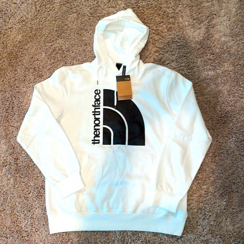 NWT white The North Face hooded sweatshirt size large